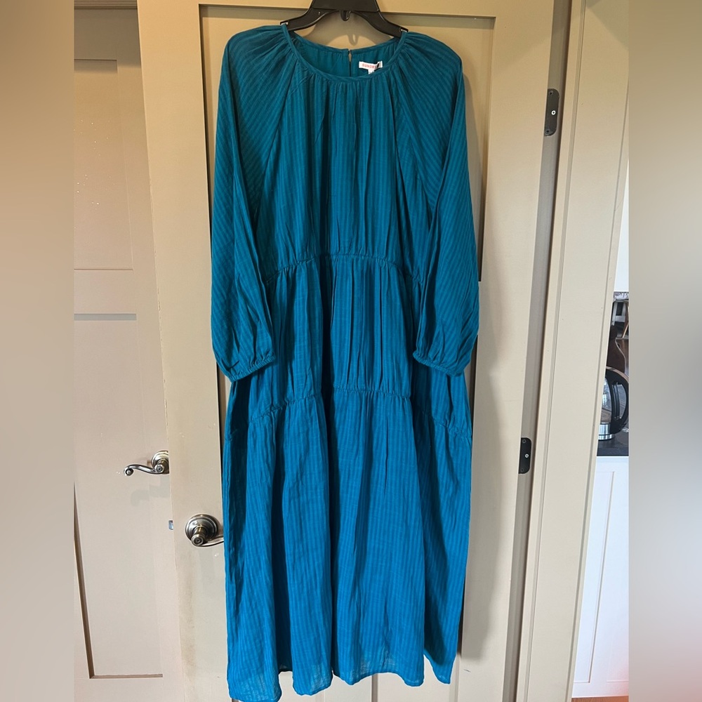 NEW Anthropologie Sundry Aqua Tiered Maxi Dress XL - Picture 11 of 13